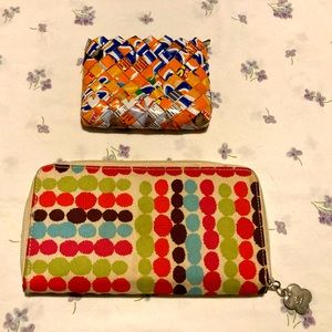 Gently used Lily Bloom zip around wallet & unique coin purse